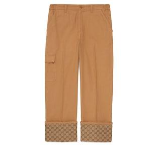 Denim Pant With Gg Canvas Cuffs