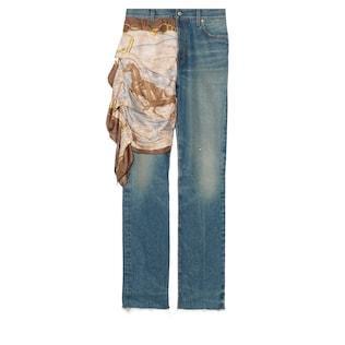 Denim Pant With Carré Detail