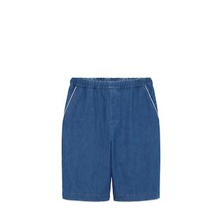 Denim Shorts With G Gucci Patch