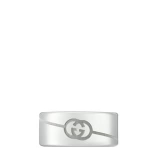Diagonal Interlocking G wide ring