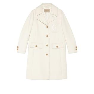 Double G Embroidery Wool Coat
