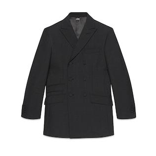 Double-Breasted Wool Twill Jacket