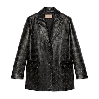 Embossed Gg Leather Jacket