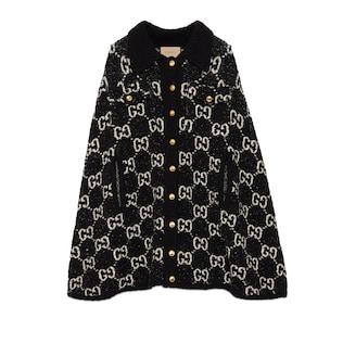 Fine Cotton Cape With Gg Jacquard