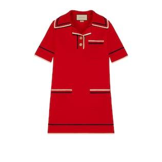 Fine Cotton Knit Polo Dress