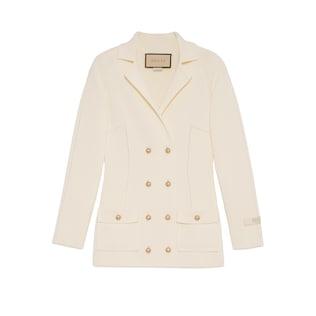 Fine Wool Jacket With Embroidered Label