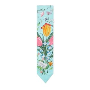 Flora Print Silk Neck Bow