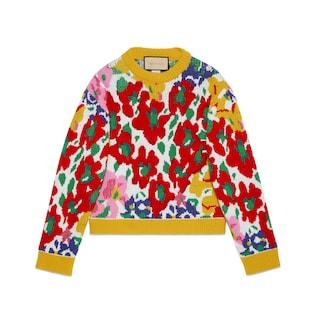 Floral Chunky Wool Jacquard Sweater