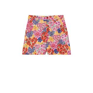 Floral Print Cotton Shorts