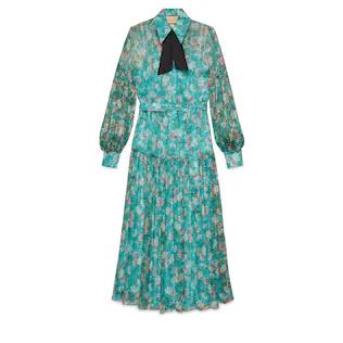 Floral Print Silk Creponne Dress