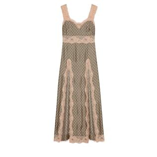 Gg Supreme Print Silk Dress