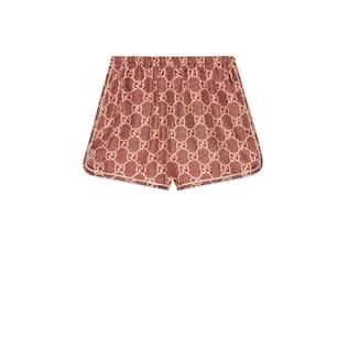 Gg Supreme Print Silk Shorts
