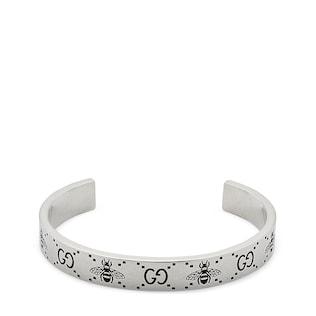 GG and bee engraved cuff bracelet