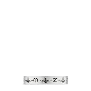 GG and bee engraved thin ring