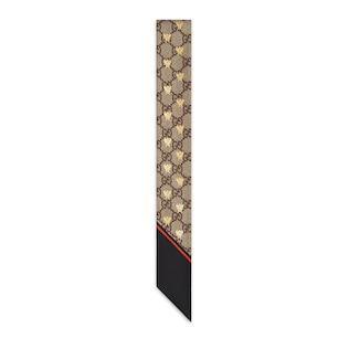 Gg Bees Silk Neck Bow 