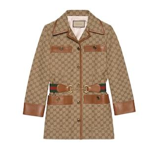Gg Canvas Jacket With Web Belt