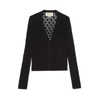Gg Cotton and Silk Blend Cardigan