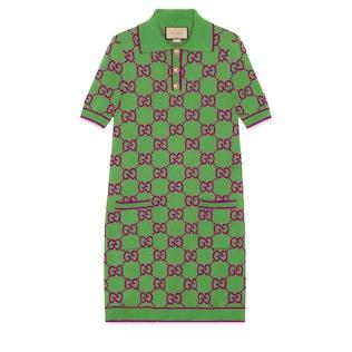 Gg Cotton and Silk Blend Polo Dress