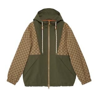 Gg Cotton Canvas Zip Jacket