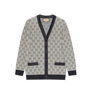 Gg Cotton Jacquard Cardigan
