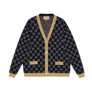 Gg Cotton Lamé Cardigan