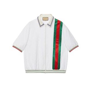Gg Cotton Terry Cloth Polo With Web