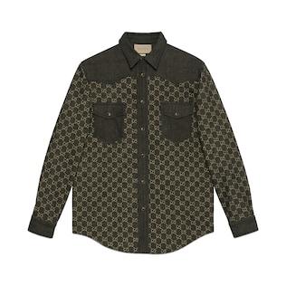 Gg Jacquard Denim Shirt