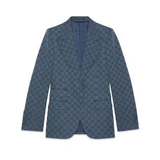Gg Linen Cotton Jacquard Jacket