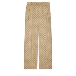 Gg Linen Cotton Jacquard Pant