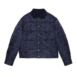 Gg Nylon Canvas and Corduroy Reversible Jacket