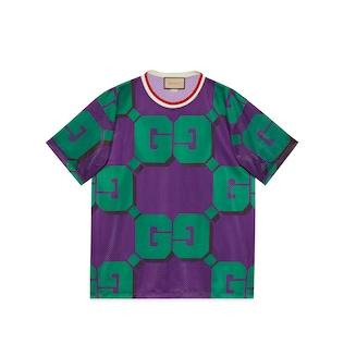 Gg Print Mesh T-Shirt