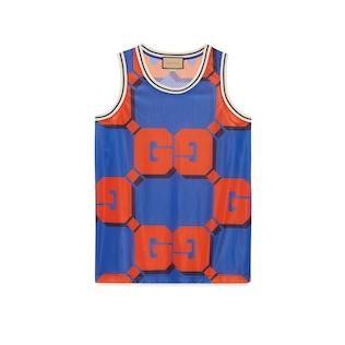 Gg Print Mesh Tank Top