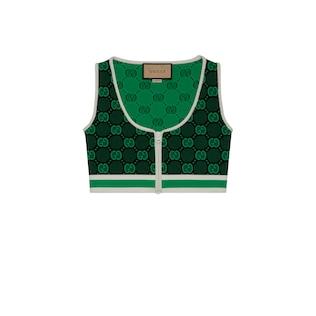 Gg Stretch Viscose Jacquard Top