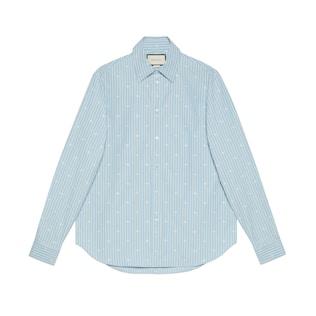 Gg Stripe Fil Coupé Cotton Shirt
