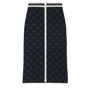 Gg Viscose Jacquard Skirt