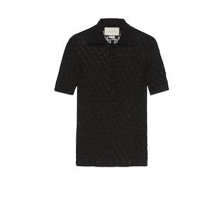 Geometric G Cotton and Silk Polo Shirt