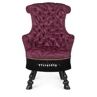 Geometric Velvet Armchair