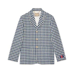 Gingham Cotton Linen Jacket