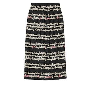 Gucci Script Print Silk Skirt