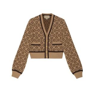 Horsebit Cashmere Jacquard Cardigan