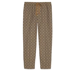Horsebit Jacquard Canvas Jogging Pant