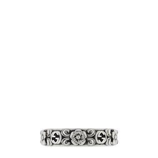 Interlocking G and flower ring