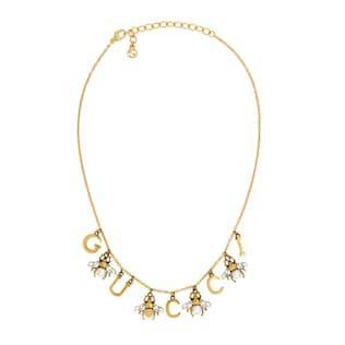 Interlocking G bee charms necklace