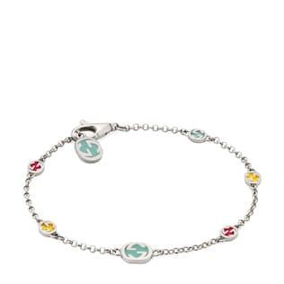 Interlocking G bracelet with multicolor enamel