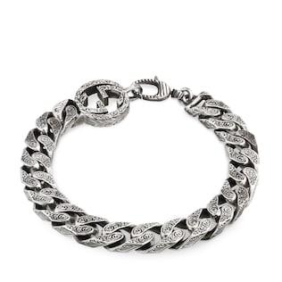 Interlocking G chain bracelet in silver