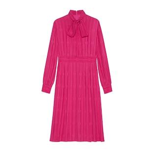 Interlocking G Chain Silk Jacquard Dress