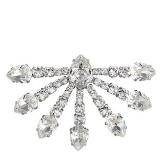 Interlocking G crystal brooch