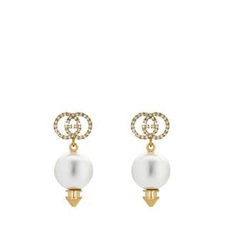 Interlocking G earrings with pearl