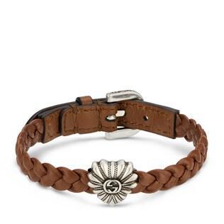 Interlocking G engraved heart bracelet
