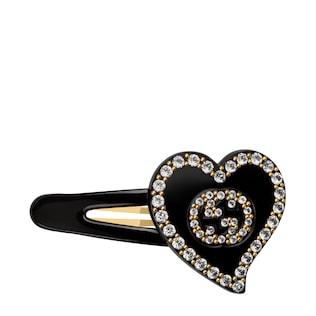 Interlocking G heart hair clip